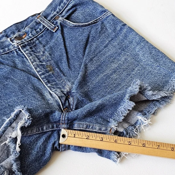 Vintage 90s Gap Denim Cut Off Shorts High Rise 30” Waist Size M Blue Jean - Picture 11 of 14